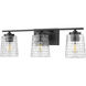 Saben 3 Light 23 inch Matte Black Vanity Light Wall Light